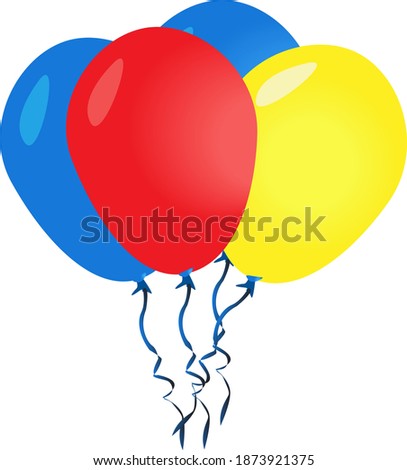 Colorful balloons, illustration, vector on white background