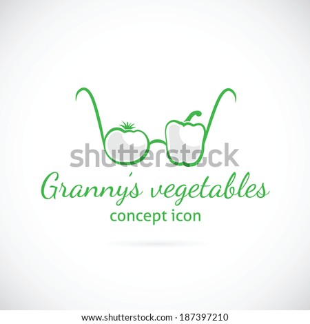 Granny's vegetables concept symbol icon or Logo Template