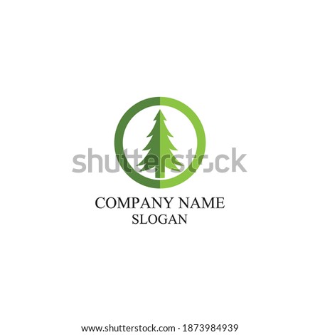 Cedar tree logo template vector icon design