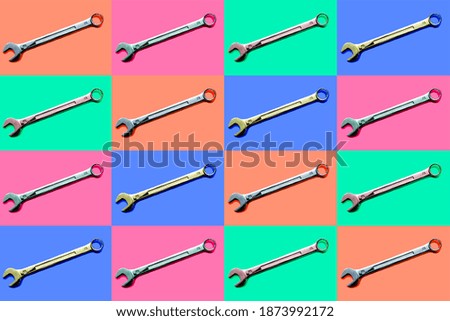 wrenches on different backgrounds. concept of working tools. beautiful background.