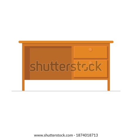Empty office desk icon isolated on white background.