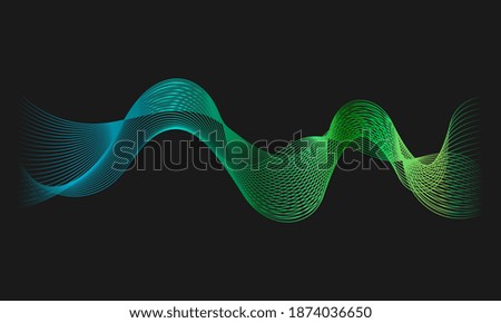 abstract wave art vector glowing in the dark background