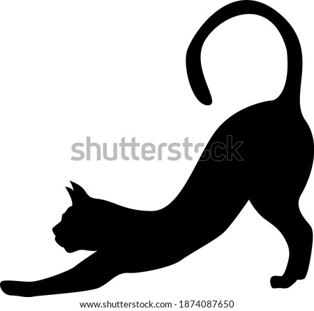 vector isolated image of black silhouettes on a white background.cute cat.clipart, sign icon, label, symbol, logo, print, sticker.