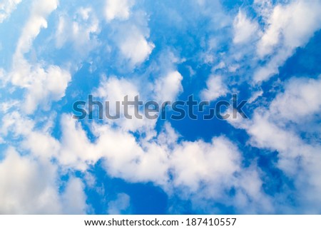 Beautiful clouds on a blue sky as background