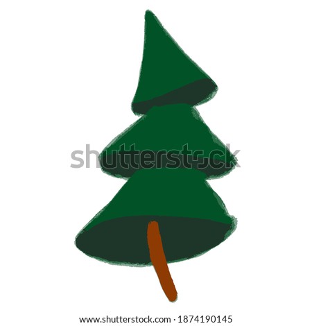 isolated cartoon dancing christmas tree. Vector illustration