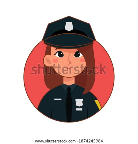 Isolated police woman professions jobs icon logo- Vector