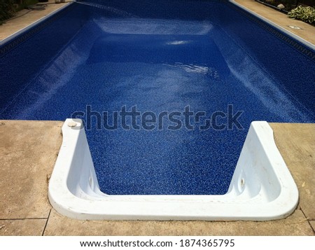 New vinyl liner installed in a swimming pool Royalty-Free Stock Photo #1874365795