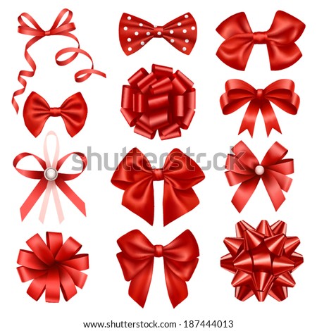 Red ribbon bows