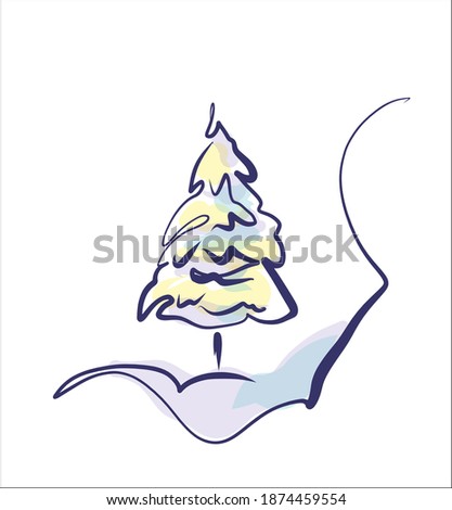 
VECTOR Christmas Background with a
stylish  original winter hand-drawn graphics sketch  for design new Year card 