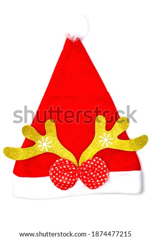 santa claus hat isolated on white background accessory for holiday and fun party