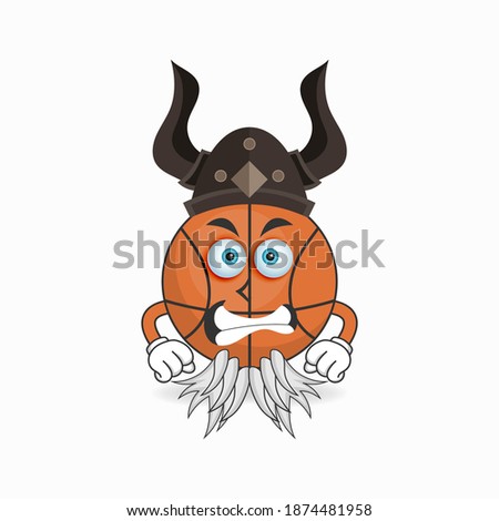 The Basketball mascot character becomes a fighter. vector illustration