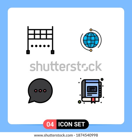 4 Creative Icons Modern Signs and Symbols of finish; world; globe; connection; chat Editable Vector Design Elements