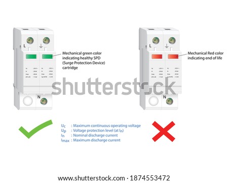 Vector Illustration of Surge Protection Device Royalty-Free Stock Photo #1874553472