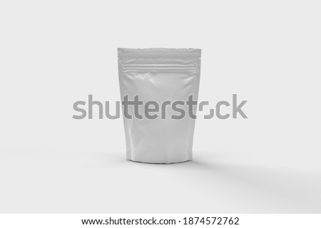 Mockup Stand Up Blank Bag For Coffee, Candy, Nuts, Spices, Self-Seal Zip Lock Foil Or Paper Food Pouch Snack Sachet Resealable PackagingWith clipping path Royalty-Free Stock Photo #1874572762