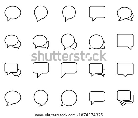 Speech bubble set line icons in flat design with elements for web site design and mobile apps.  Collection modern infographic logo and symbol. Speech bubble vector line pictogram