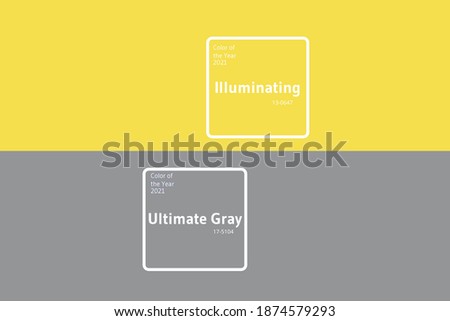 Demonstrating trendy Color of the Year 2021. Illuminating Yellow and Ultimate Gray. Duotone. Abstract modern background.