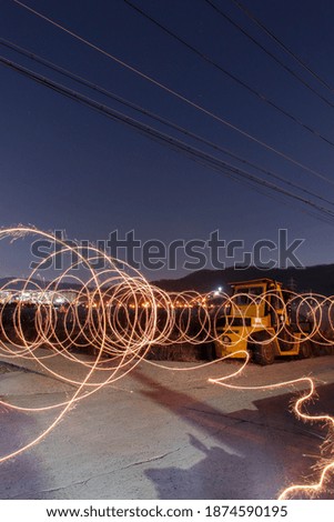 Night photography with light paint