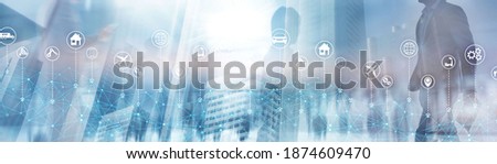 Graphical user interface concept. Artificial Intelligence. Internet of Things. Information Communication Technology. Royalty-Free Stock Photo #1874609470