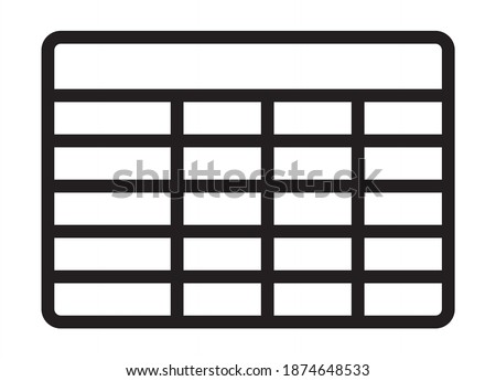 Database table entries or tabular table for data line art vector icon for tech apps and websites