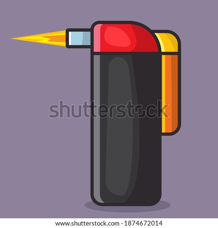 pocket torch lighter isolated vector illustration in  flat style 