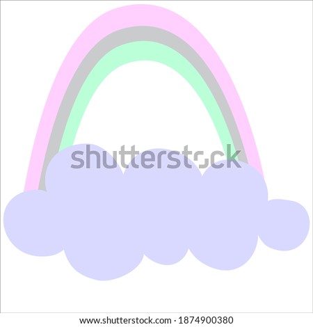 Boho Rainbow drawing funny clipart