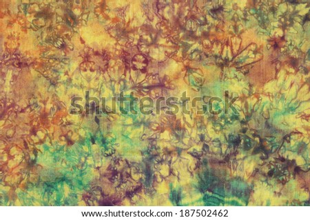 Abstract pattern on colorful cotton batik 