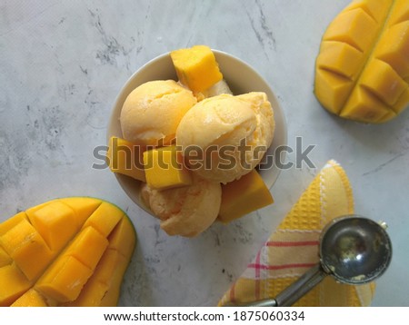 Delicious and very tantalizing orange ice cream. This food is available all over the world because it has been produced for a long time now and the taste of ice cream is now the most delicious.