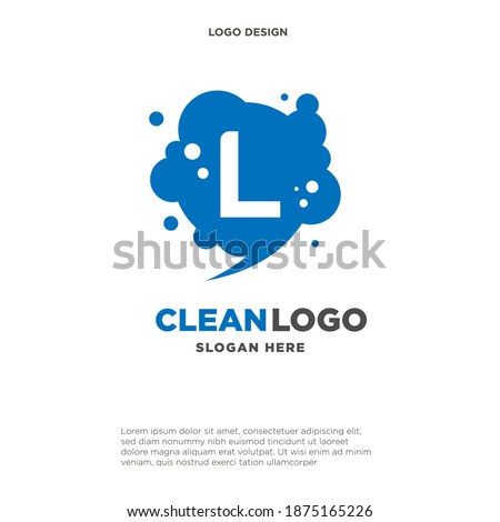 Creative Bubble Smooth Rectangle with Dots Initial L Letter Logo Design