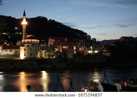 Evening time in old town of Konjic