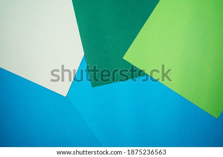 Abstract paper background green,blue and aqua colors and geometric shape.