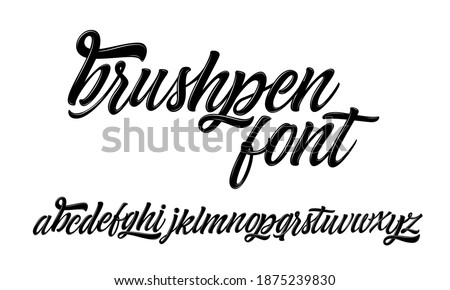 Script font. Hand Lettering and Custom Typography art for Designs: Logo, Cards, etc. Vector Brush Typeface.