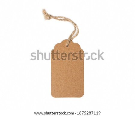 
Brown cardboard label on a rope