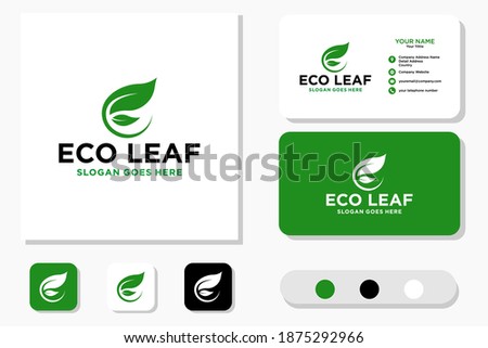 Eco Leaf Logo Design and Business Card 