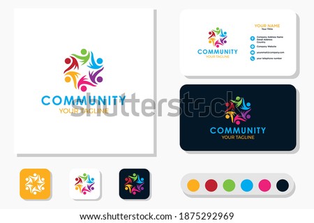 People Community Logo Design and Business Card