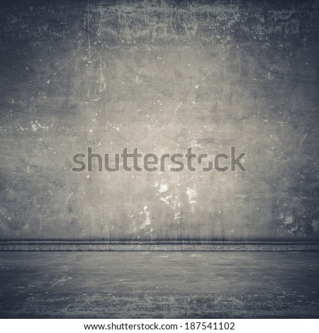 empty room with concrete wall, grey background 