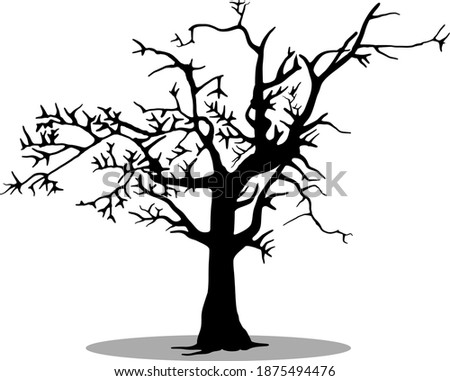 Tree silhouettes without leaves Premium Vector
