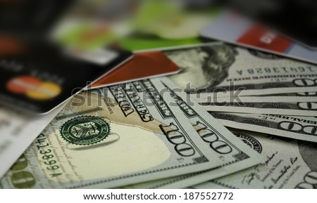 credit card hundred-dollar bills