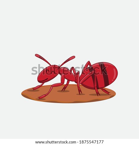 Illustration smile little cute ant red ant