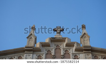 Catholic church roof facade detail