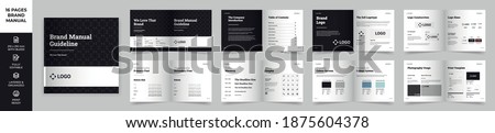 Square Brand Manual Template, Simple style and modern layout Brand Book, Brand Identity, Brand Guideline, Guide Book Royalty-Free Stock Photo #1875604378