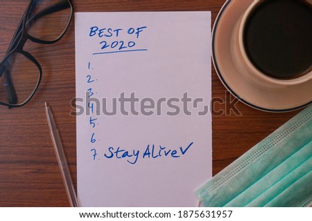 Best of 2020, last year review in life, business relation, and preparing for new year 2021 resolutions  Royalty-Free Stock Photo #1875631957