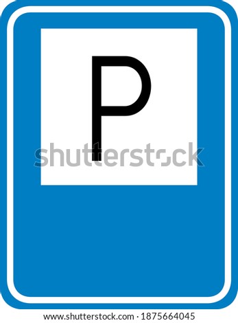 Parking sign isolated on white background illustration