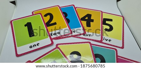 Numbers of flash card for children