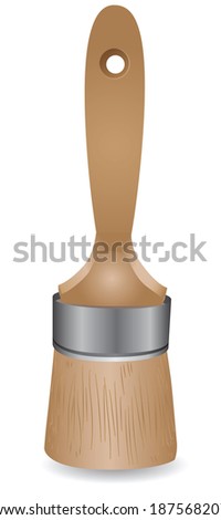 Round brush for wax and paint. Vector illustration.