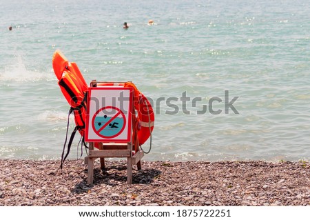 lifeguard chair on the beach. High quality photo