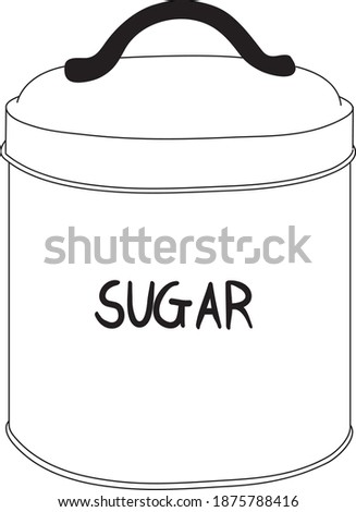 Sugar tin clip art, sugar container hand drawn
