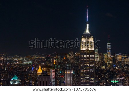 night cityscape in New York city