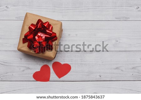 Valentines day background. gift box and hearts