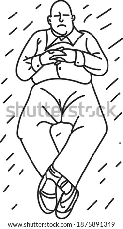 Illustration of Bald man sitting