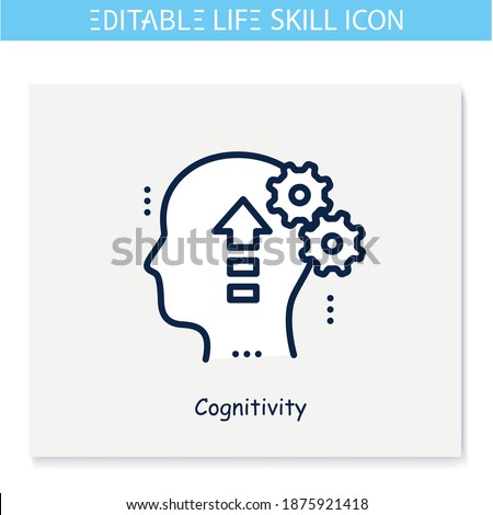 Cognitivity line icon. Self cognition, personality improvement. Personality strengths and characteristics.Soft skills concept. Human resources management.Isolated vector illustration. Editable stroke 